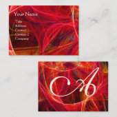 CRAZY PHOTON Monogramm Vibranntschwarz rosa rot Visitenkarte (Vorne/Hinten)