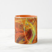 CRAZY PHOTON Orange Yellow Fraktal Wirbel Monogram Tasse (Zentrum)