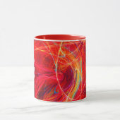CRAZY PHOTON Rot-Gelbes Fraktal Wirbel Monogramm Tasse (Zentrum)