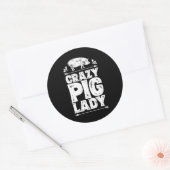 Crazy Pig Lady Funny Bauer Farm Animal Lover Runder Aufkleber (Umschlag)