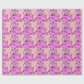 Crazy Pig Lady Geschenkpapier (Flach)