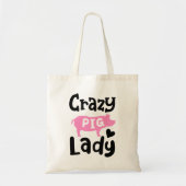 Crazy Pig Lady lustiges Schwein Tragetasche (Vorne)