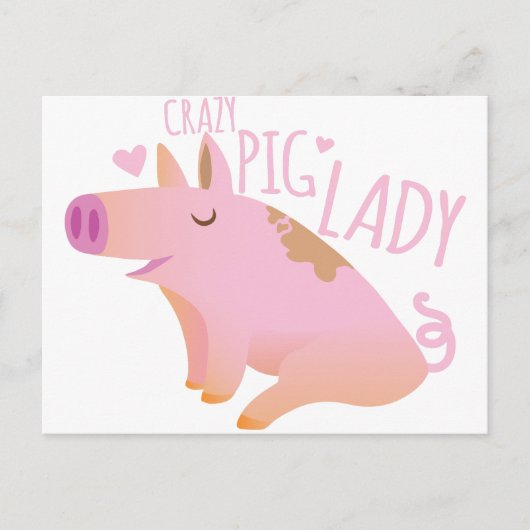 Crazy Pig Lady Postkarte (Vorderseite)