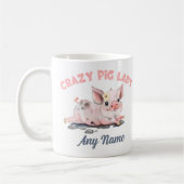 Crazy Pig Tasse, Pig Lover Tasse, Personalisiertes Kaffeetasse (Links)