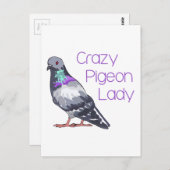 CRAZY PIGEON LADY POSTKARTE (Vorne/Hinten)