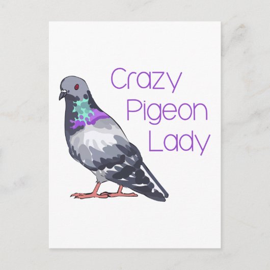 CRAZY PIGEON LADY POSTKARTE (Vorderseite)