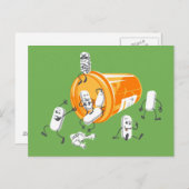 Crazy Pillen Postkarte (Vorne/Hinten)
