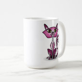 Crazy Pink Cat Classic Tasse (VorderseiteRechts)