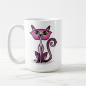Crazy Pink Cat Classic Tasse (Links)
