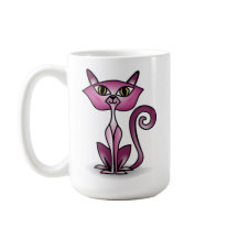 Crazy Pink Cat Classic Tasse