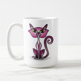 Crazy Pink Cat Classic Tasse