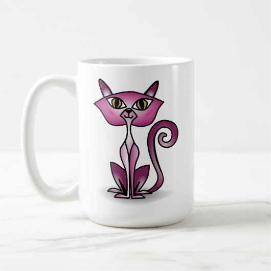 Crazy Pink Cat Classic Tasse (Links)