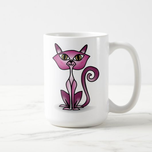 Crazy Pink Cat Classic Tasse (Rechts)