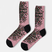 Crazy pink Hexe gruselige Natur psychedelische Soc Socken (Linkes Detail)