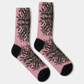 Crazy pink Hexe gruselige Natur psychedelische Soc Socken (Rechts)