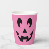 Crazy Pink Jack O'Lantern Pappbecher (Rückseite)
