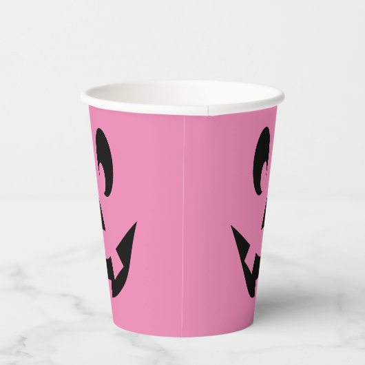 Crazy Pink Jack O'Lantern Pappbecher (Rechts)