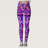 Crazy Pink & Lila hochwertige Frauen Leggings (Vorderseite)