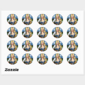 Crazy pinup Girl Classic Round Stickers (Blatt)