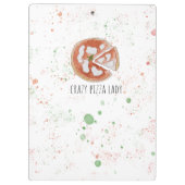 Crazy Pizza Lady Klemmbrett (Rückseite)