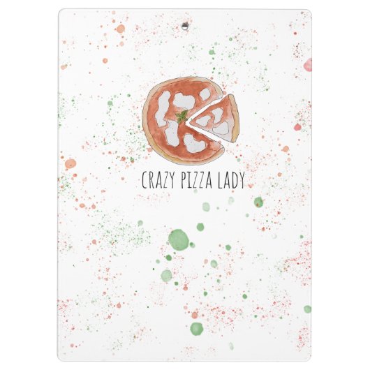 Crazy Pizza Lady Klemmbrett (Rückseite)