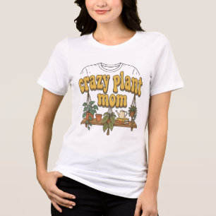Crazy Plant Mom Retro Groovy Pflanzenregal T-Shirt Tri-Blend Shirt