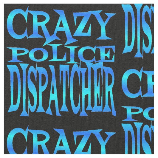 Crazy Police Dispatcher in Blue Stoff (Nahaufnahme)
