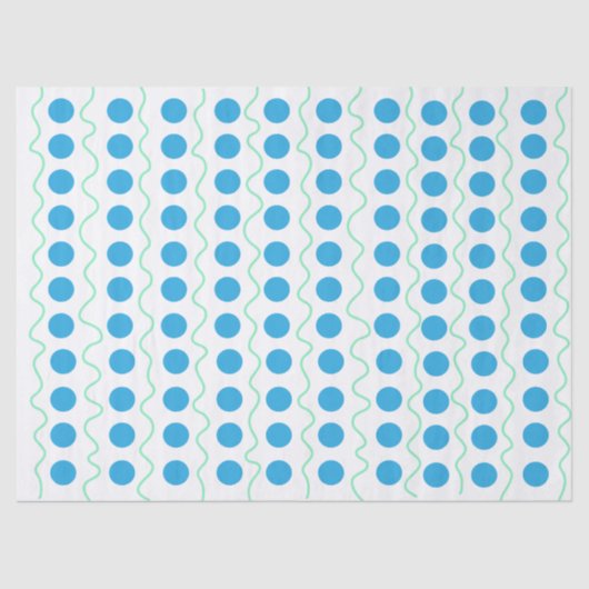 Crazy Polka Dot Blue Tissue Paper Seidenpapier (Vorderseite)