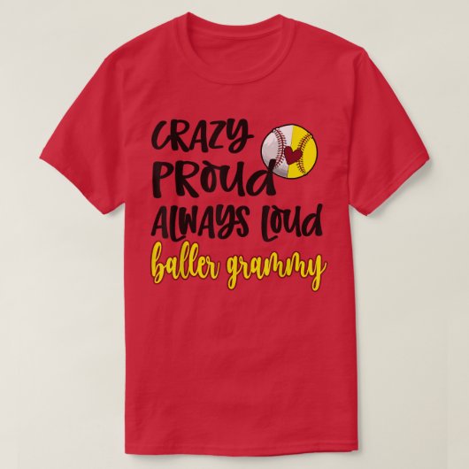Crazy Proud Softball Baseball Grammy Oma  T-Shirt (Design vorne)