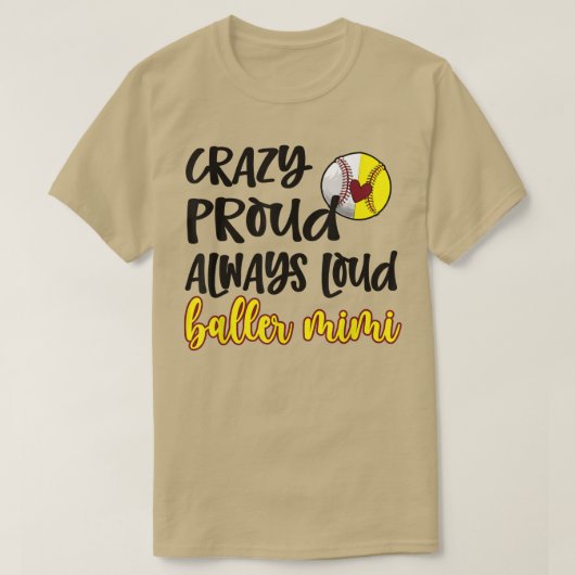 Crazy Proud Softball Baseball Mimi Oma T - Shirt (Design vorne)