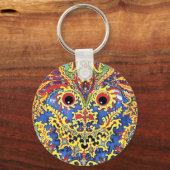 Crazy Psychedelic Cats Eyes Louis Wain Schlüsselanhänger (Vorderseite)