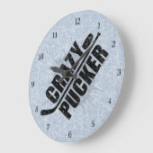 Crazy Pucker (Hockey) Große Wanduhr (Winkel)