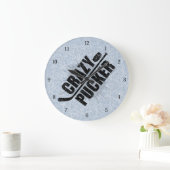 Crazy Pucker (Hockey) Große Wanduhr (Zuhause)