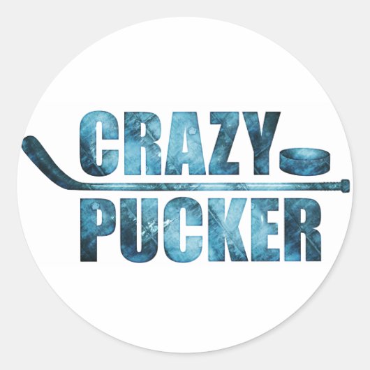 Crazy Pucker (Hockey) Runder Aufkleber (Vorderseite)