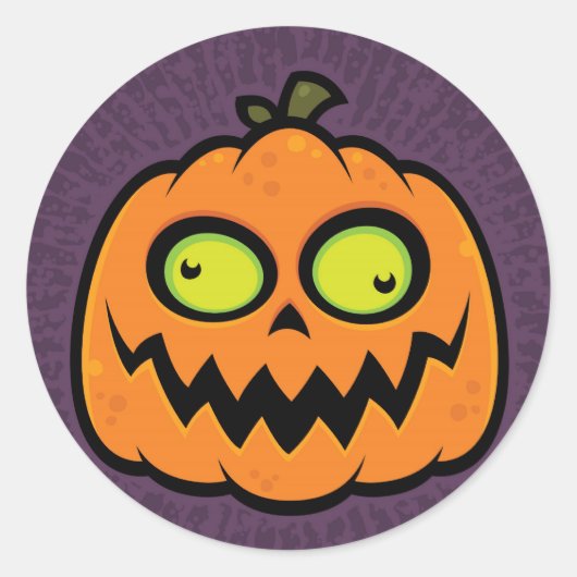 Crazy Pumpkin Runder Aufkleber (Vorderseite)