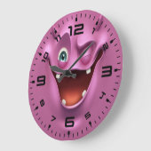 Crazy Purple Funny Devil Emotion Face Große Wanduhr (Winkel)