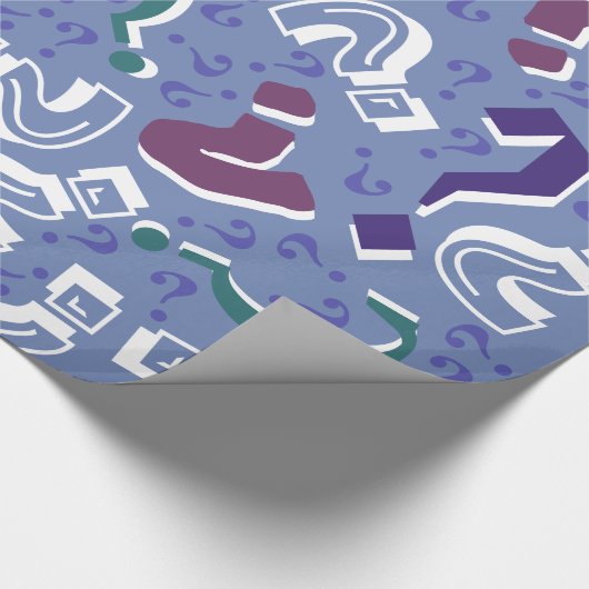 Crazy Question markiert das Rätsel Blau Geschenkpapier (Ecke)