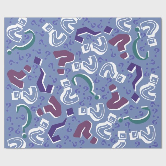 Crazy Question markiert das Rätsel Blau Geschenkpapier (Flach)