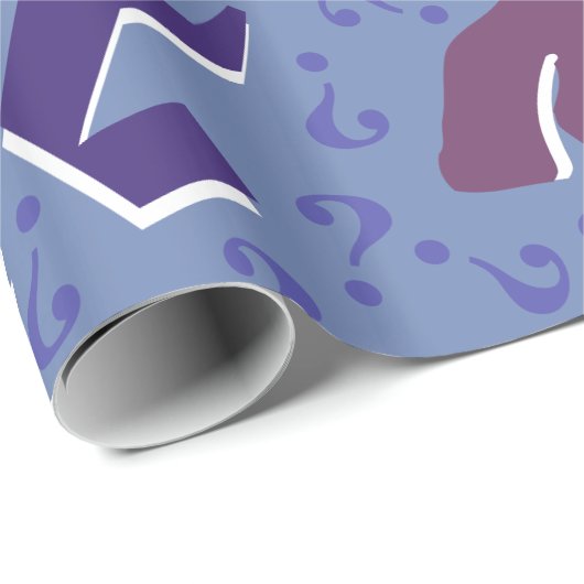 Crazy Question markiert das Rätsel Blau Geschenkpapier (Rolleneckpunkt)