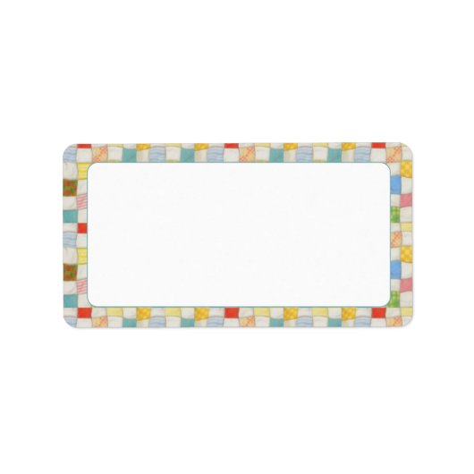 CRAZY QUILT 1,25"x2,375"-Etiketten Adressaufkleber (Vorne)