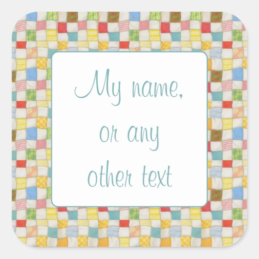CRAZY QUILT 3" Quadrat Matte Stickers (Vorderseite)