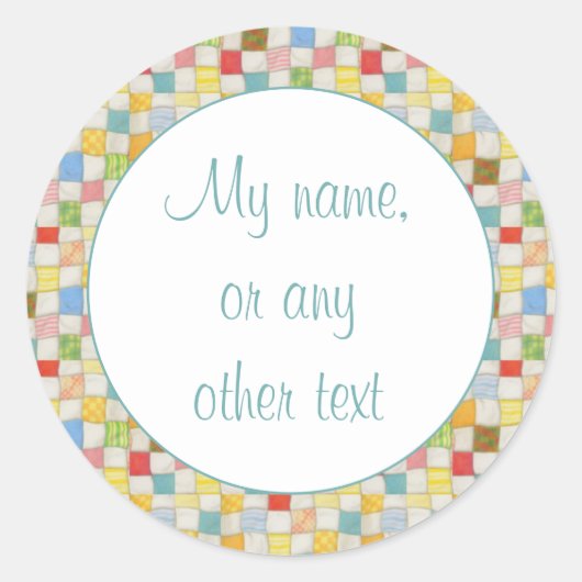 CRAZY QUILT 3" Rundmatte Stickers (Vorderseite)