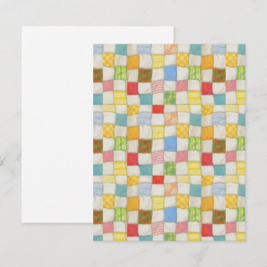 CRAZY QUILT 4.25x5.5 Flachkarte / Vertikal Karte (Vorne/Hinten)