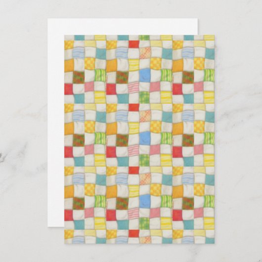 CRAZY QUILT 4.5x6.25 Flachkarte / Vertikal Karte (Vorne/Hinten)