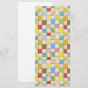 CRAZY QUILT 4x9,25 Flachkarte / Hochformat Karte