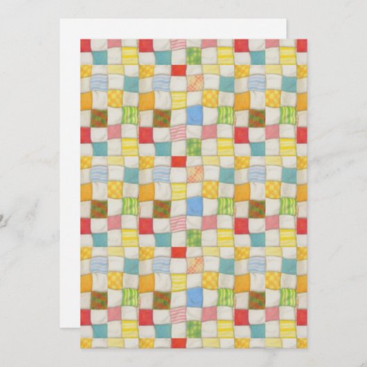 CRAZY QUILT 5.12x18.5 Flachkarte / Vertikal Karte (Vorne/Hinten)