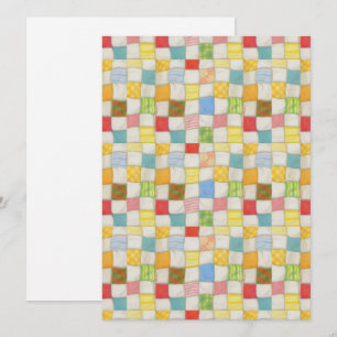 CRAZY QUILT 5,5x7,5 Flache Karte / Hochformat