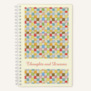 CRAZY QUILT 5.5x8.5 SpiralNotebook - Gelb Notizblock