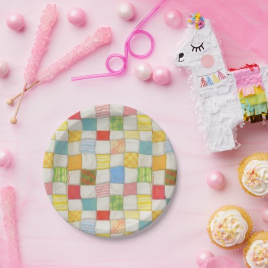 CRAZY QUILT 7" Round Paper Teller (Party)