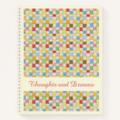 CRAZY QUILT 8.5x11 Notebook + Text gelb Notizblock (Vorderseite)